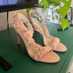 Blush Pink Floral Heels size 8